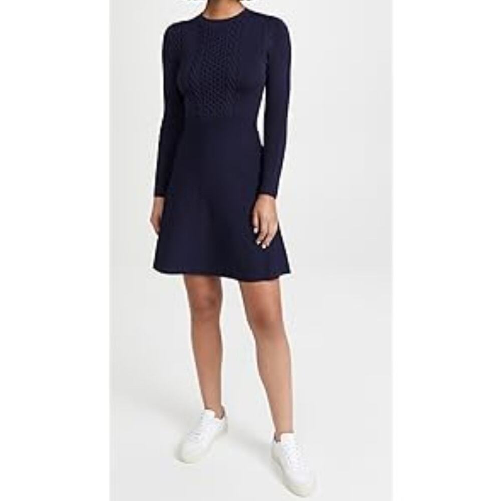 Shoshanna Blue Edison Mini Dress M Preppy Career Modern Tennis Minimalist NEW